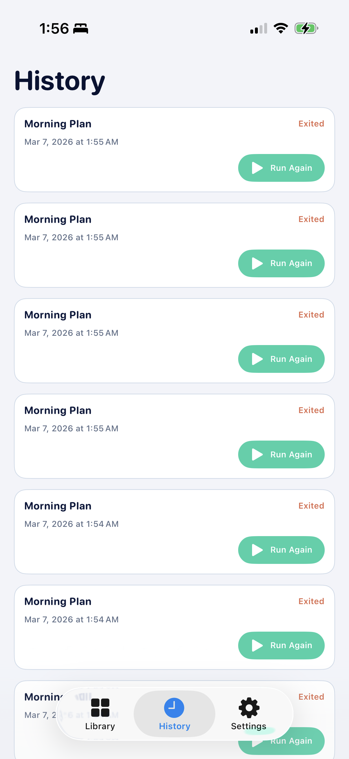 Cadence Keeper history view preview